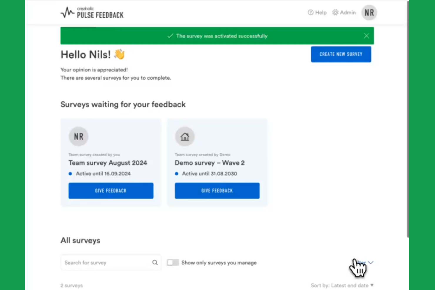 Pulse Feedback screenshot - 15 meilleurs outils de sondage rapide des employés passés en revue en 2026