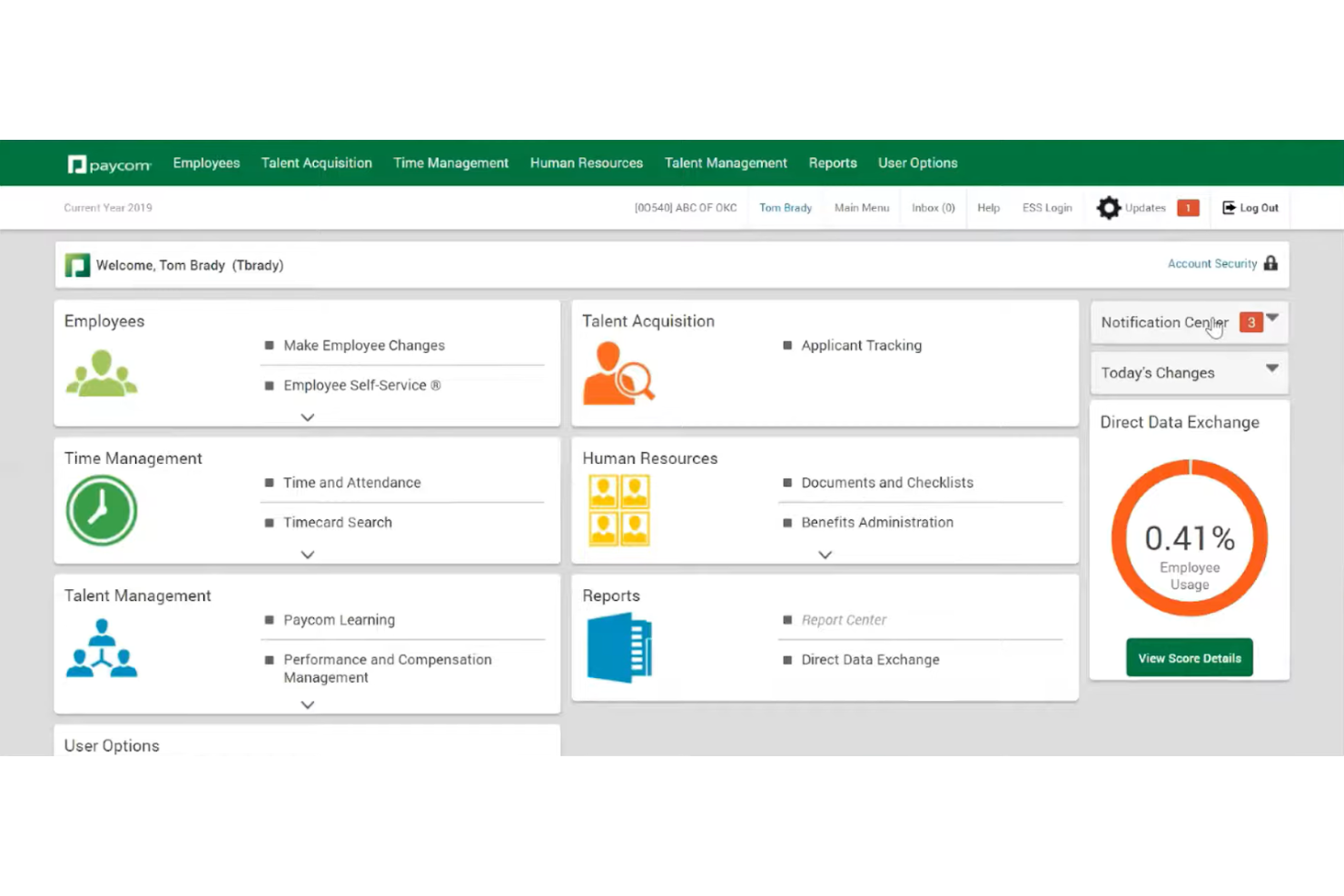 Paycom screenshot - 19 Beste Mitarbeiterverwaltungssoftware für kleine Unternehmen im Test 2026