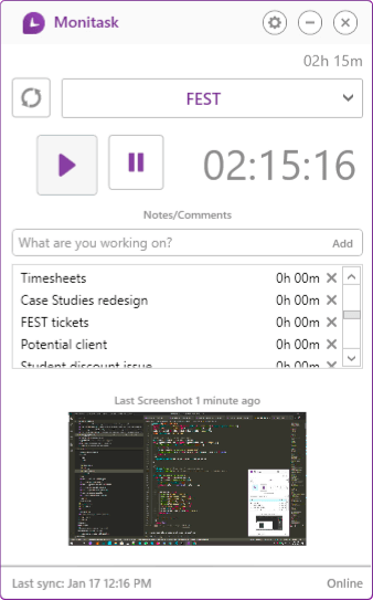 Monitask screenshot - 1 Beste Zeiterfassungssoftware Für Unternehmen Im Jahr 2026
