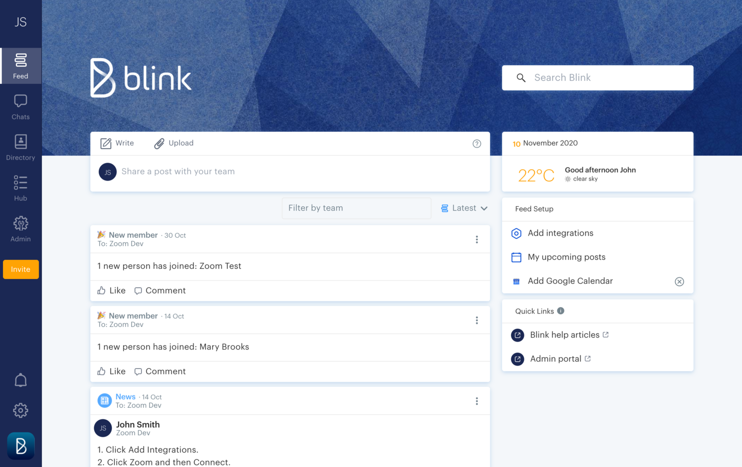 Blink screenshot - 10 beste Online-Zusammenarbeitstools für Teams im Jahr 2026