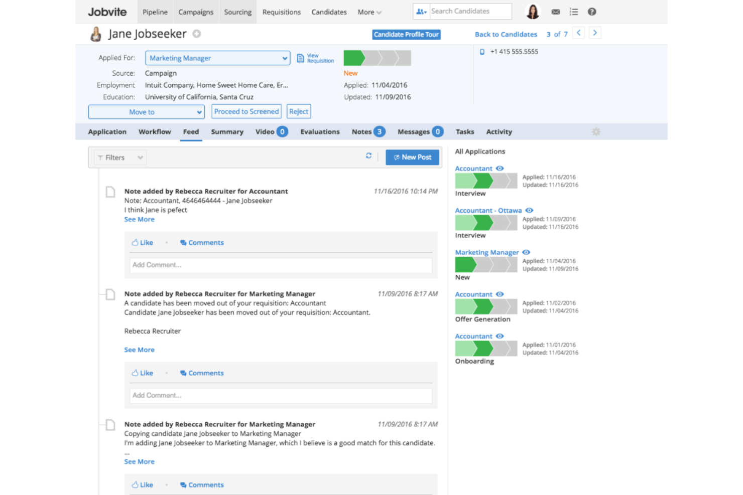 Jobvite screenshot - Los 10 Mejores Software para Programar Entrevistas de Selección en 2026