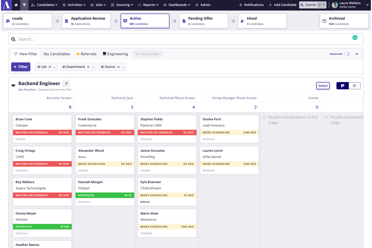 Ashby screenshot - Die 10 besten Bewerbermanagement-Softwares für Marketing-Teams 2026