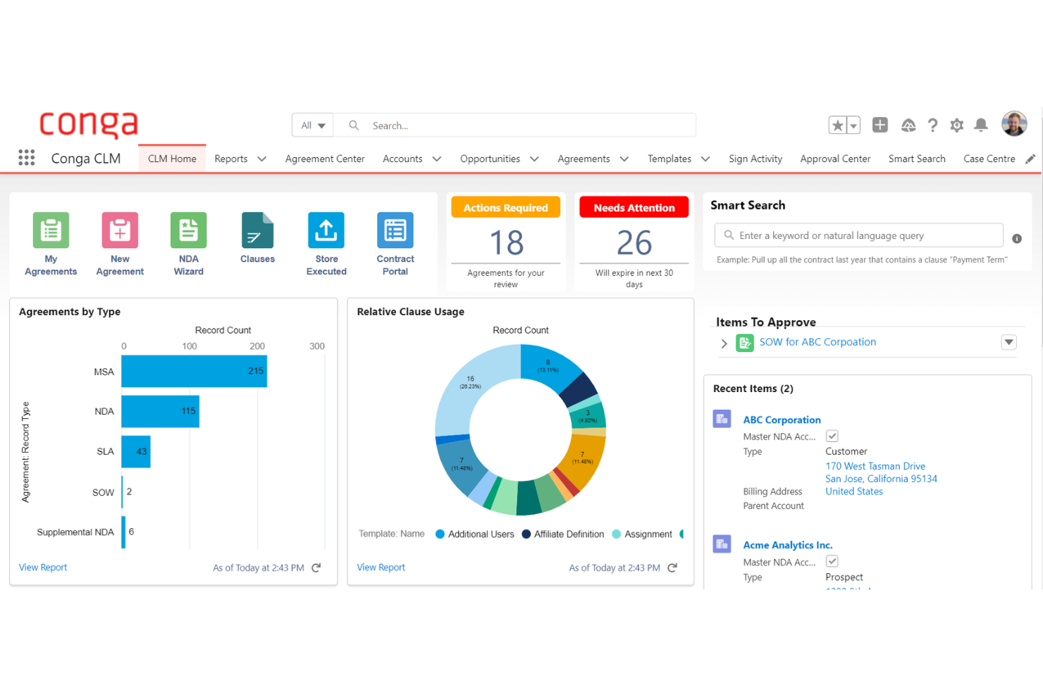 Conga CLM screenshot - Die 10 besten KI-Vertragsmanagement-Softwares im Jahr 2026