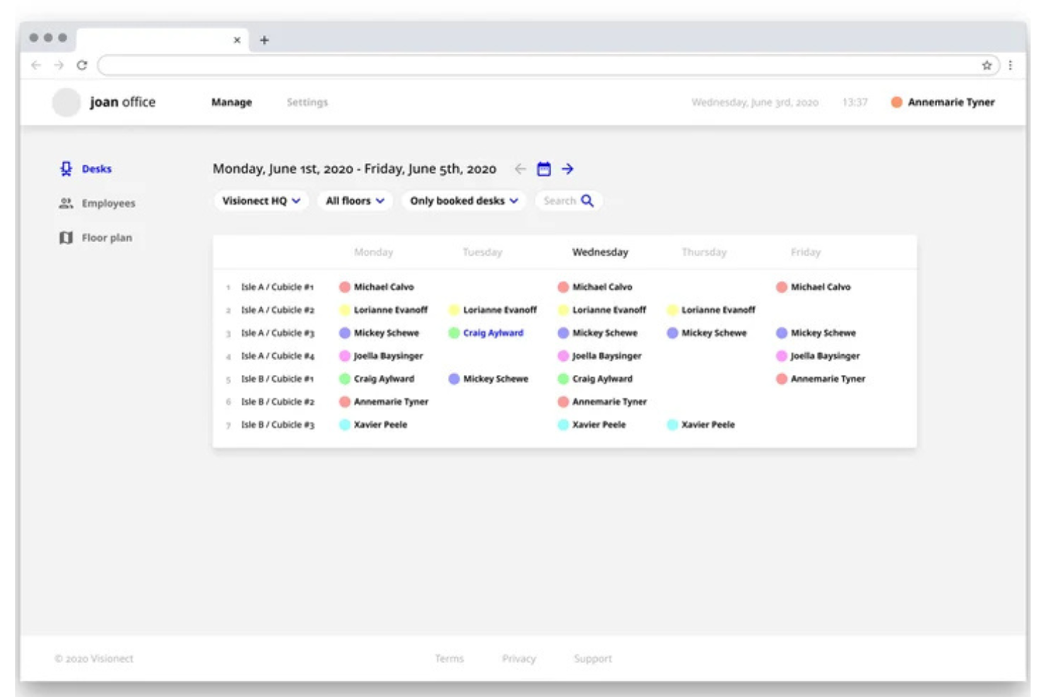 Joan Desk Booking screenshot - 19 Beste deskbird-Alternativen im Jahr 2026