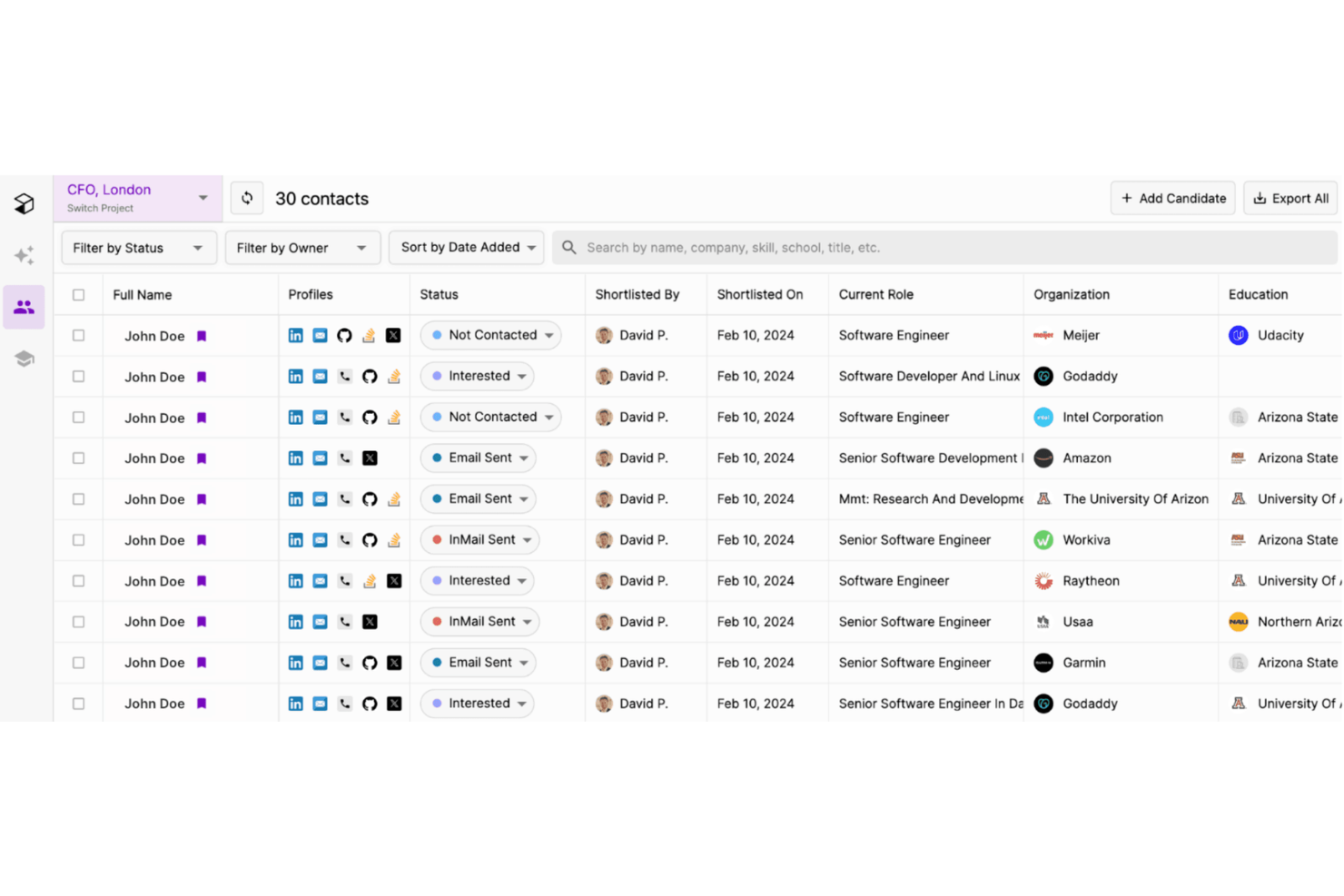 Juicebox screenshot - 20 Mejores Herramientas de Software de Reclutamiento Empresarial para 2026