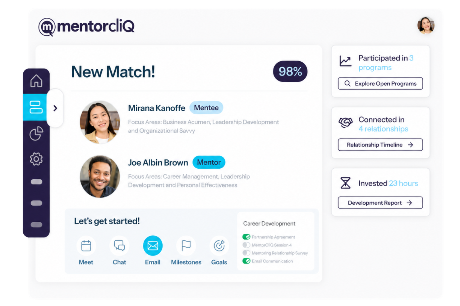 MentorcliQ screenshot - 16 beste Karrierecoaching-Software im Jahr 2026