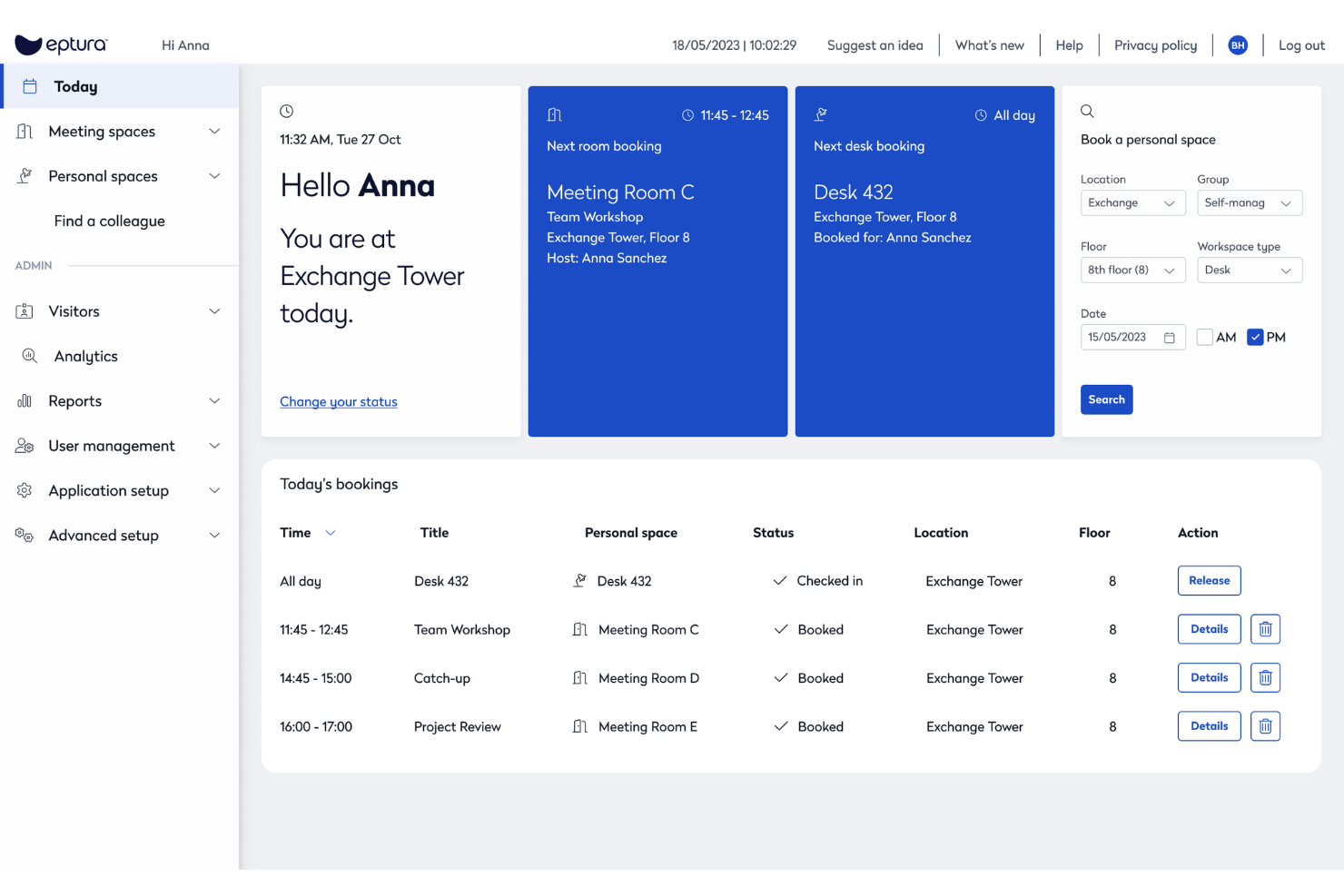 Eptura Workplace screenshot - Les 10 meilleurs logiciels de suivi d’occupation en 2026