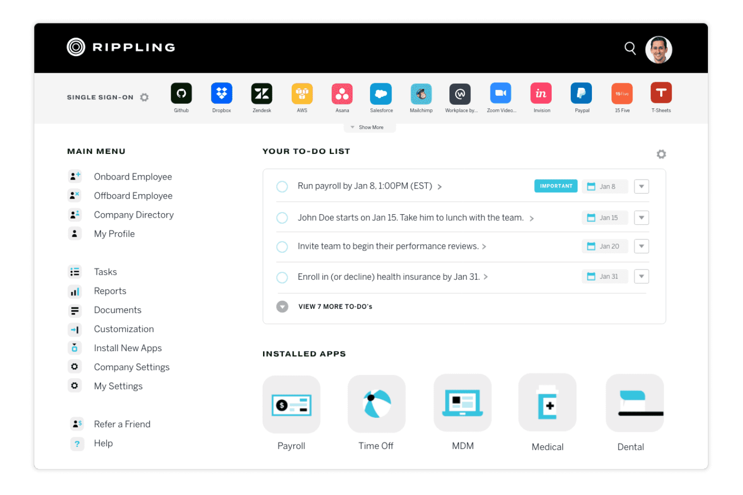 Rippling screenshot - 10 meilleurs services d’employeur officiel en Malaisie en 2026