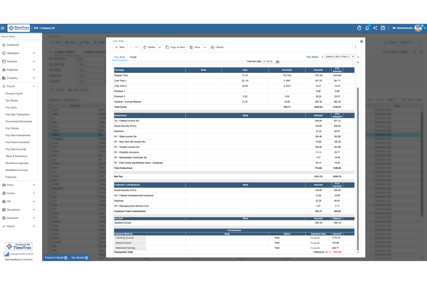 TimeTrex screenshot - 10 Meilleurs Services de Paie Passés en Revue en 2026