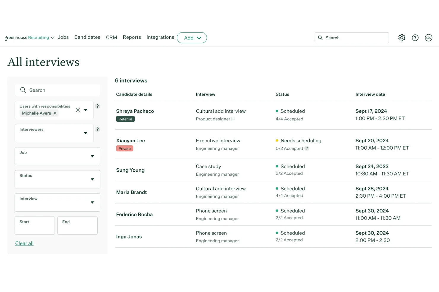 Greenhouse screenshot - 10 Migliori Software di Gestione dei Candidati per il Settore Sanitario nel 2026
