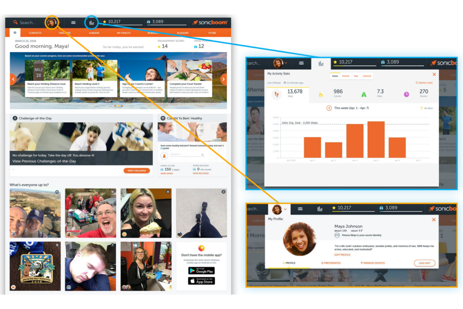 Sonic Boom Wellness screenshot - Le 10 Migliori Piattaforme di Software Benessere Aziendale per Grandi Imprese nel 2026