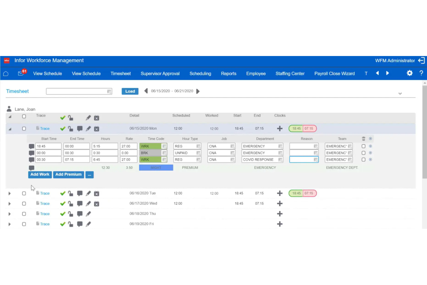 Infor screenshot - I 10 migliori software per la gestione della forza lavoro nel retail nel 2026