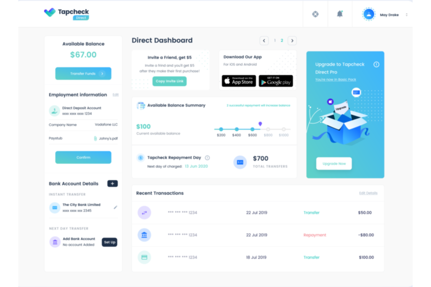 Tapcheck screenshot - I 10 Migliori Software per l’Accesso Anticipato al Salario nel 2026