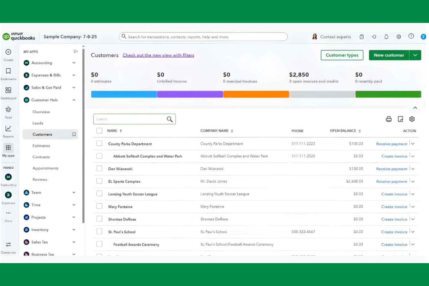 QuickBooks screenshot - Le 10 migliori soluzioni software per la busta paga elettronica (Single-Touch) recensite nel 2026