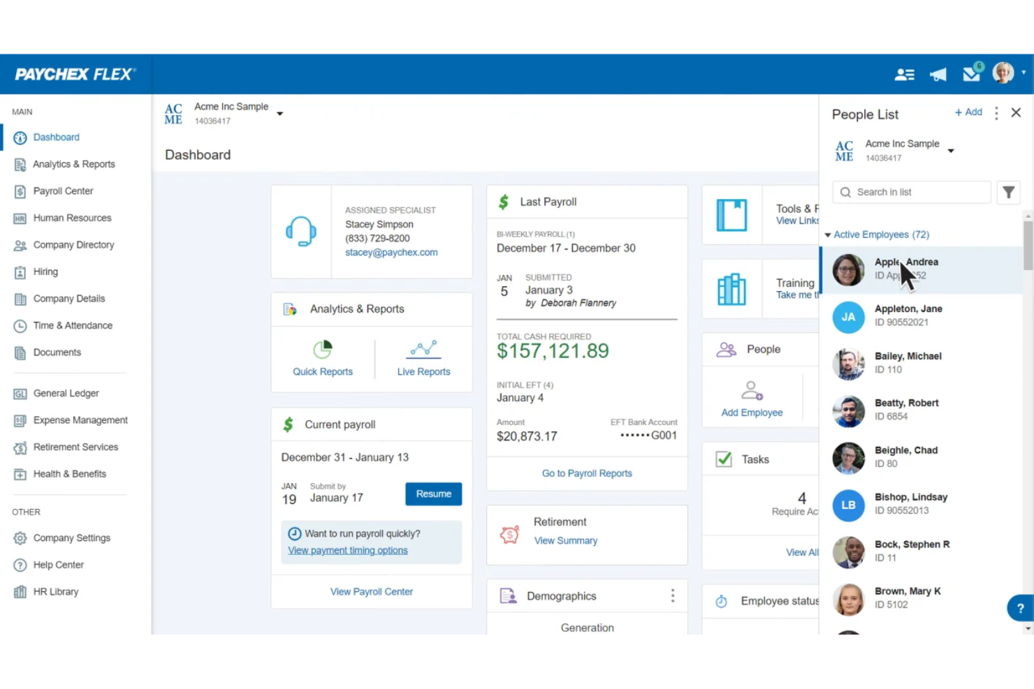 Paychex screenshot - 14 Migliori Software di Paghe Economici Recensiti nel 2026