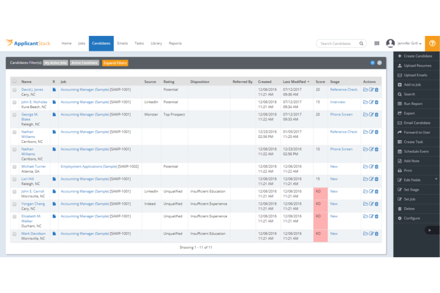 ApplicantStack screenshot - I 10 Migliori Sistemi di Tracciamento dei Candidati per il Settore Artigianale nel 2026