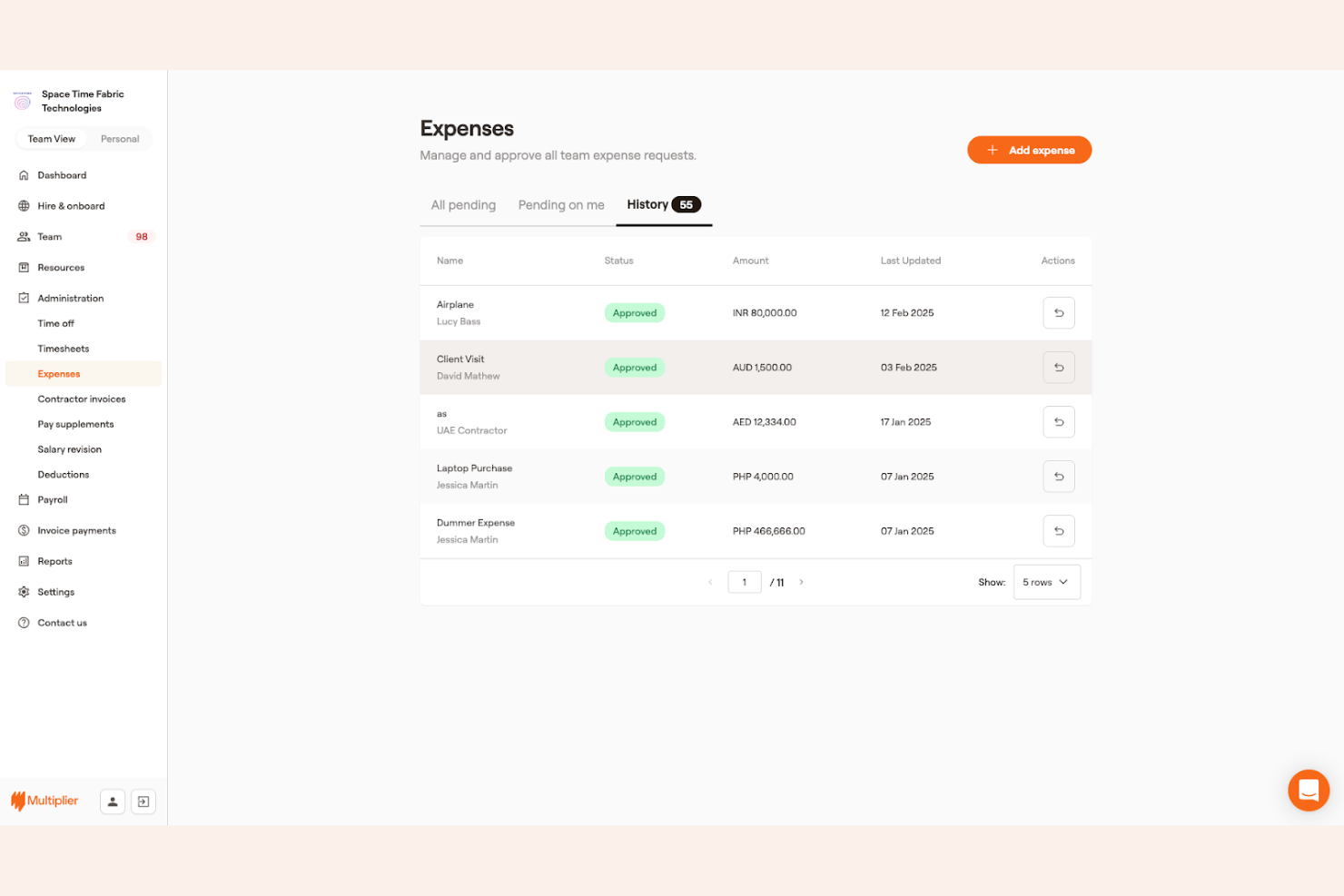 Multiplier screenshot - Le 10 migliori soluzioni software per la gestione dei freelance nel 2026