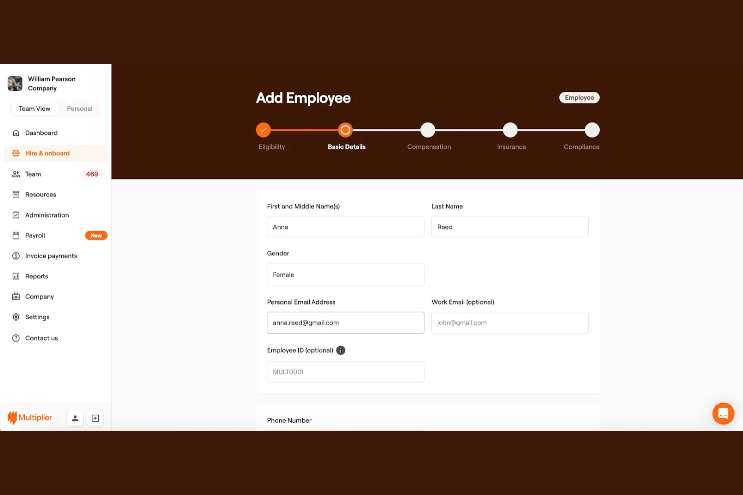 Multiplier screenshot - I 10 migliori servizi di datore di lavoro registrato in Croazia nel 2026