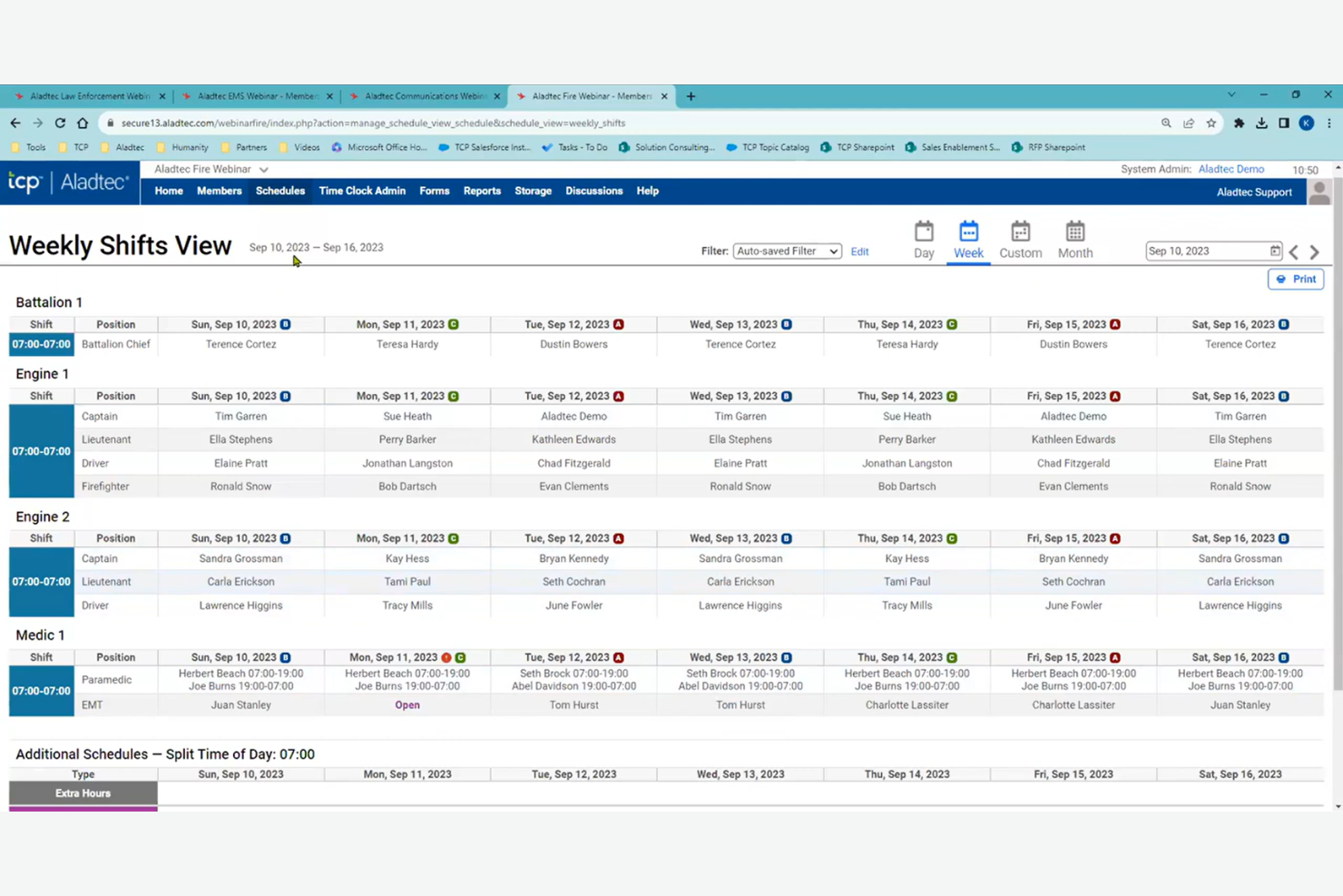 Aladtec screenshot - I 10 migliori software di pianificazione turni EMS nel 2026