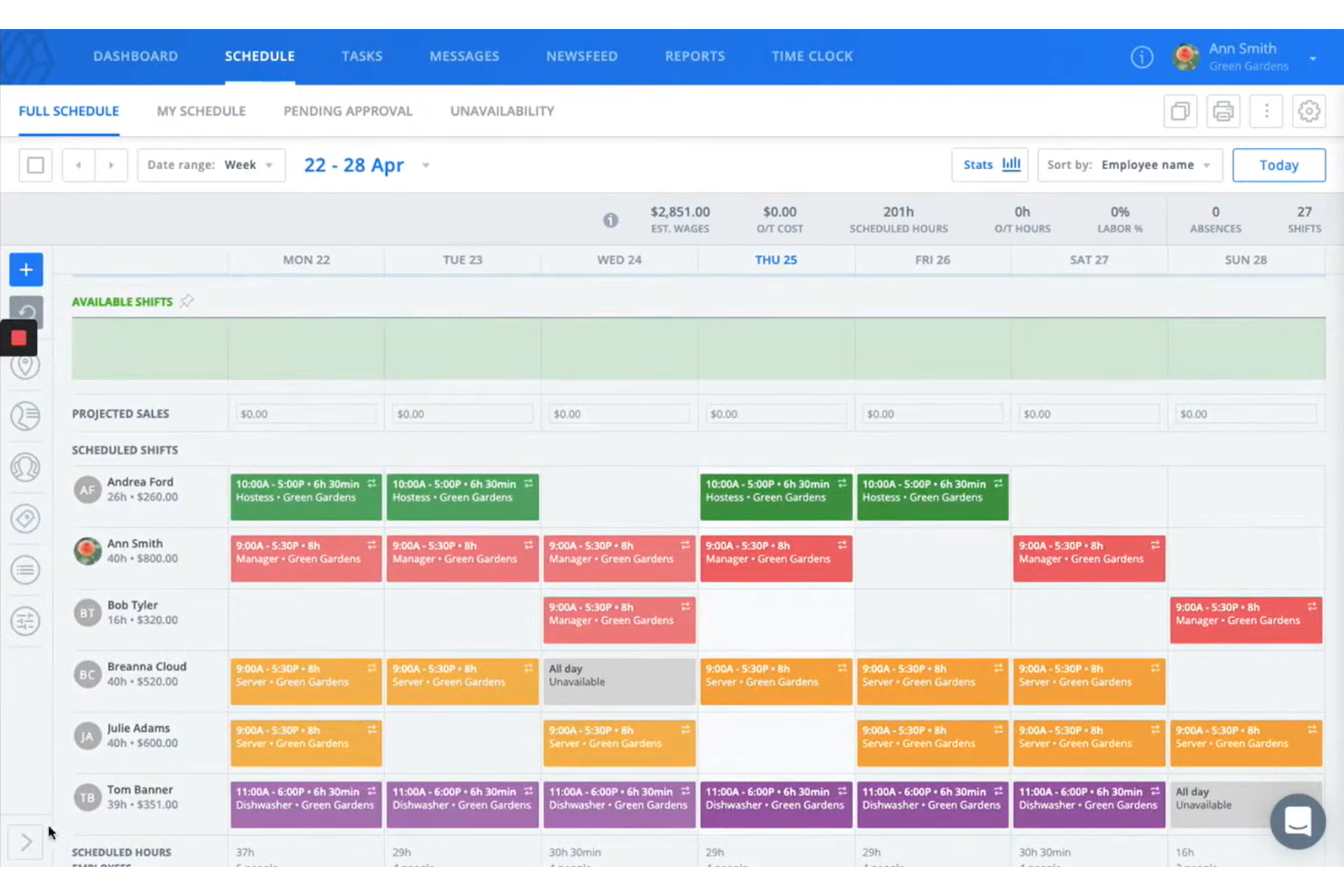 Sling screenshot - I 10 migliori software di pianificazione turni EMS nel 2026