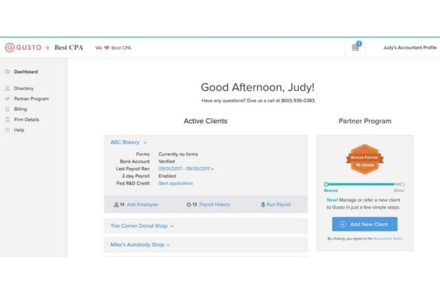 Gusto screenshot - I 10 Migliori Sistemi di Conformità HR per Piccole Imprese per il 2026