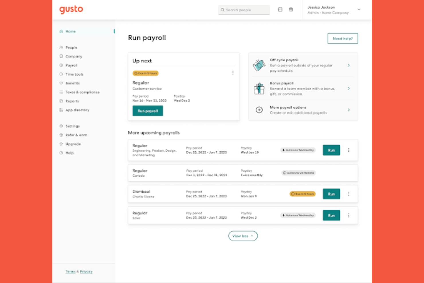 Gusto screenshot - Le 10 Migliori App per la Gestione della Forza Lavoro nel 2026