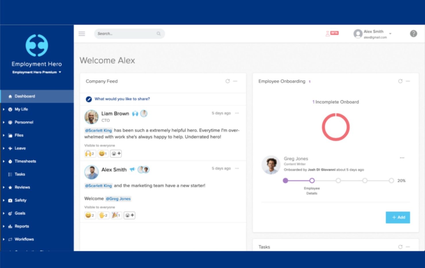 Employment Hero screenshot - Le 10 migliori soluzioni software per la busta paga elettronica (Single-Touch) recensite nel 2026