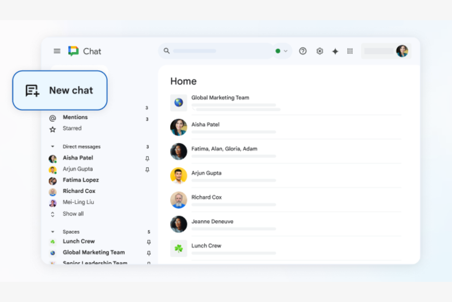 Google Chat screenshot - Le 10 migliori app per la comunicazione aziendale recensite nel 2026
