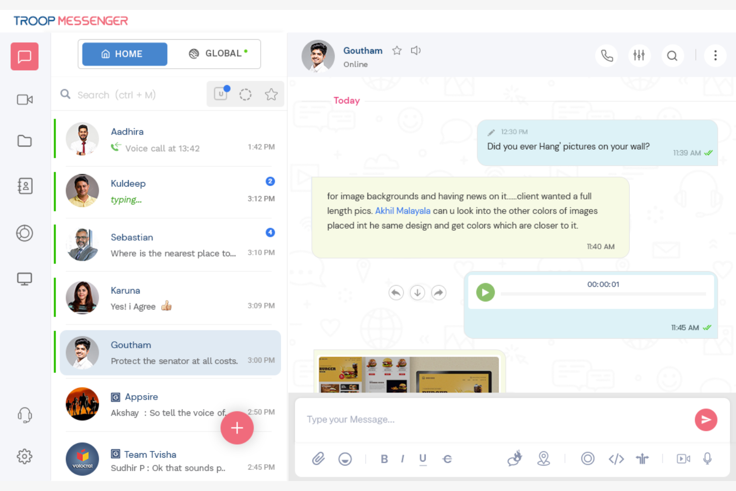 Troop Messenger screenshot - Le 10 migliori app per la comunicazione aziendale recensite nel 2026