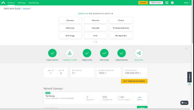 SurveyMonkey screenshot - Le 10 migliori soluzioni per colloqui di uscita nel 2026