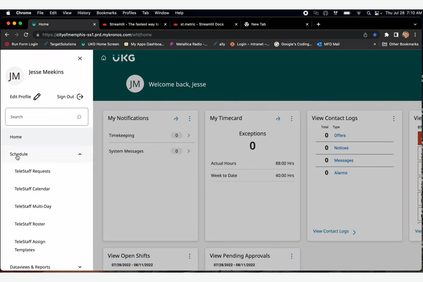 UKG TeleStaff Cloud screenshot - I 10 migliori software di pianificazione turni EMS nel 2026