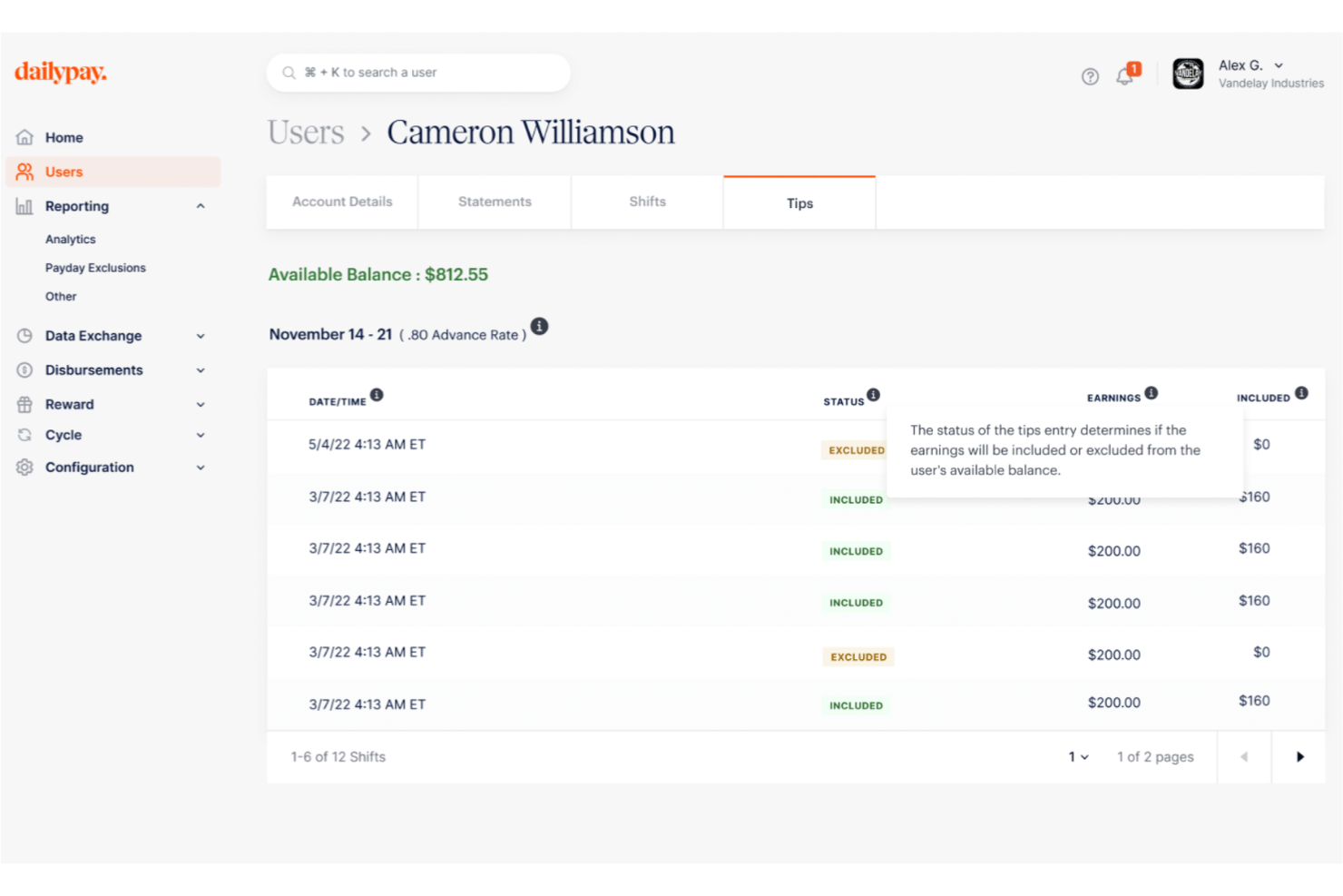 DailyPay screenshot - I 10 Migliori Software per l’Accesso Anticipato al Salario nel 2026