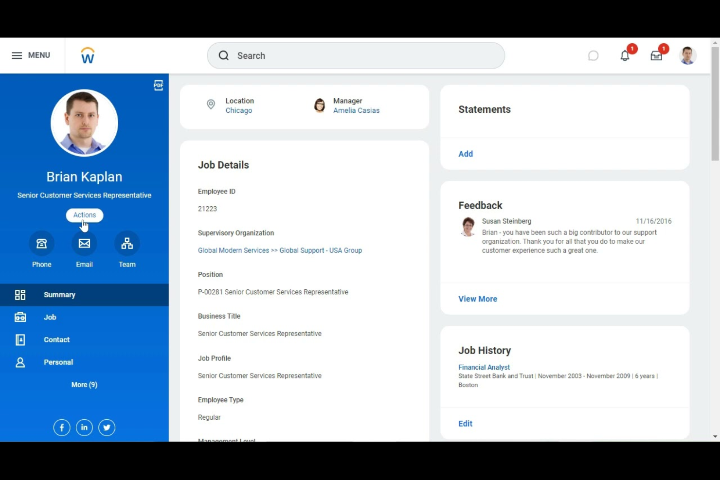 Workday screenshot - Le 10 Migliori Soluzioni Software per Elenco Dipendenti Recensite nel 2026