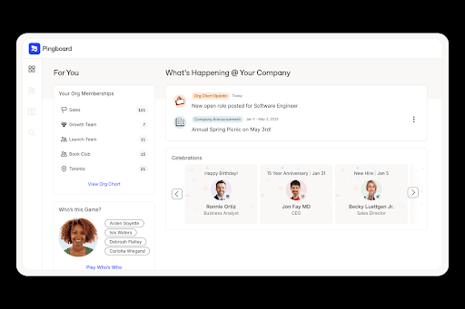 Pingboard screenshot - Le 10 Migliori Soluzioni Software per Elenco Dipendenti Recensite nel 2026