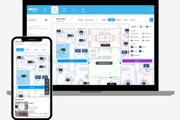 Korbyt screenshot - Le 10 Migliori Soluzioni Software AI per la Prenotazione di Postazioni Lavoro nel 2026
