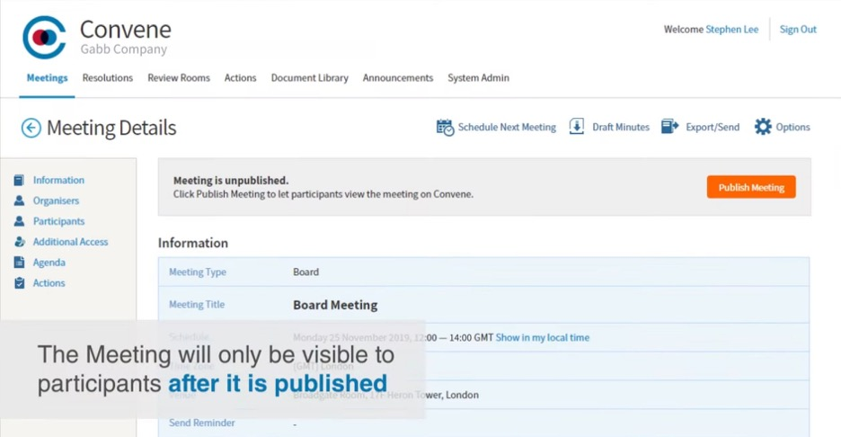 Convene screenshot - Le 10 Migliori Piattaforme di Gestione dei Consigli d’Amministrazione con Intelligenza Artificiale Recensite nel 2026