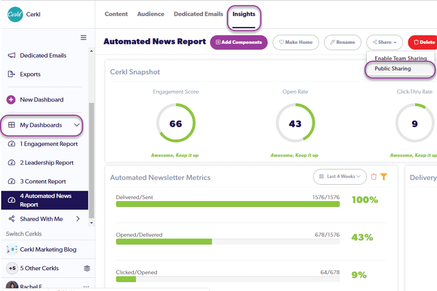 Cerkl Broadcast screenshot - Le 10 migliori soluzioni di IA per la fidelizzazione dei dipendenti recensite nel 2026