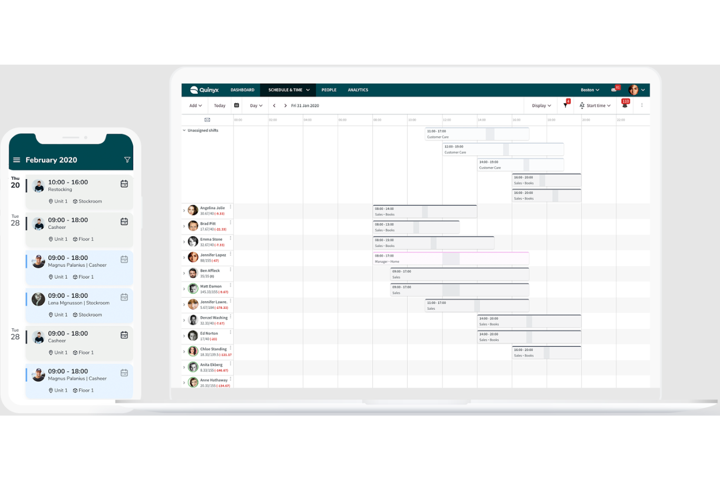 Quinyx screenshot - Le 10 migliori soluzioni di IA per la fidelizzazione dei dipendenti recensite nel 2026