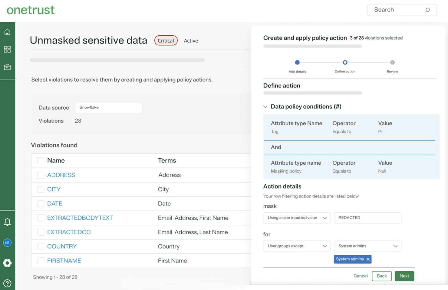 OneTrust screenshot - I 10 migliori strumenti di gestione del rischio dell’IA recensiti nel 2026