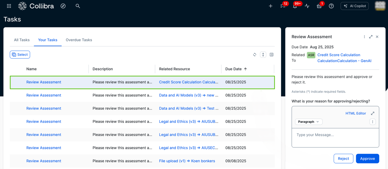 Collibra screenshot - I 10 migliori strumenti di gestione del rischio dell’IA recensiti nel 2026