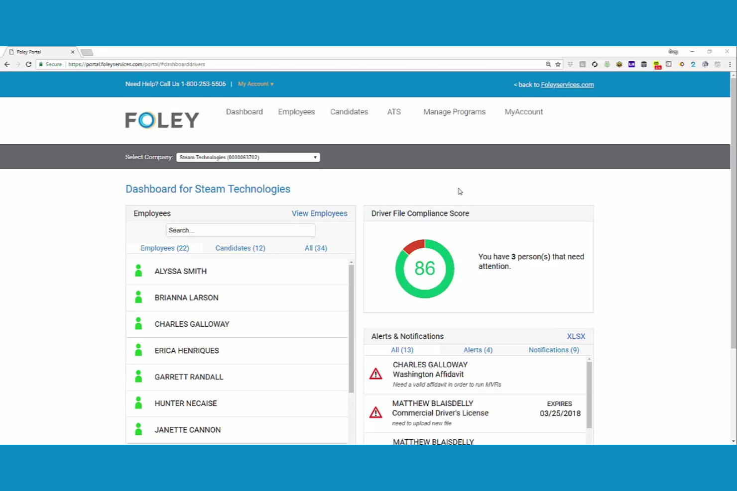Foley screenshot - 10 migliori soluzioni per test antidroga sui dipendenti recensite nel 2026
