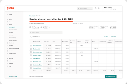 Gusto screenshot - Le 20 migliori alternative a Factorial recensite nel 2026