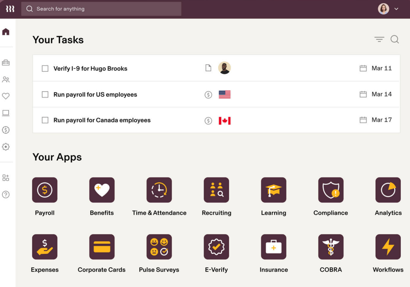 Rippling screenshot - Le 10 Migliori HRIS Basate su Cloud Recensite nel 2026