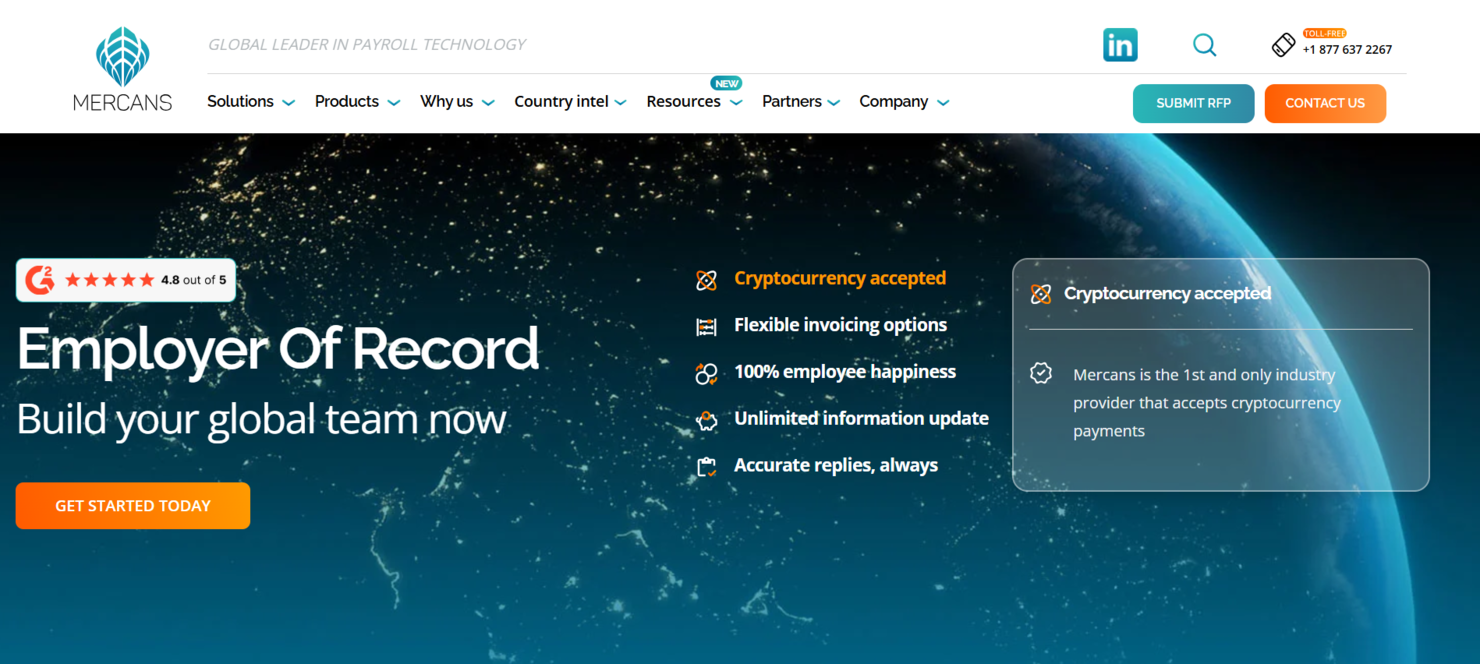 Mercans screenshot - 10 migliori soluzioni PEO globali del 2026: Recensione