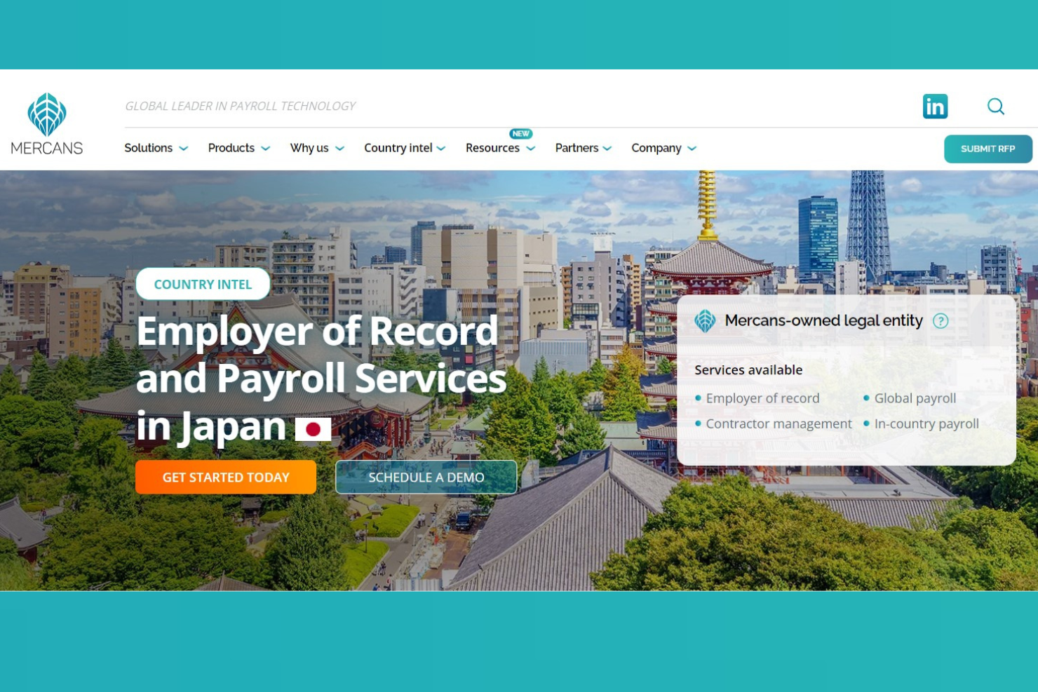 Mercans screenshot - I 10 migliori Employer of Record in Giappone: Recensione 2026