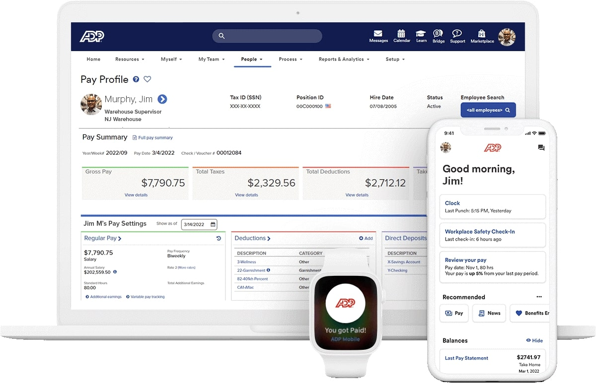 ADP screenshot - I 10 Migliori Software Paghe per Agenzie di Reclutamento