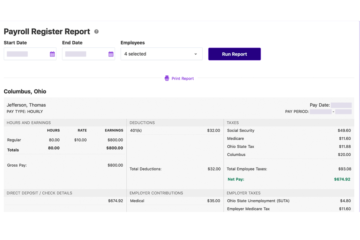 Patriot Payroll screenshot - I 10 Migliori Software Paghe per Agenzie di Reclutamento