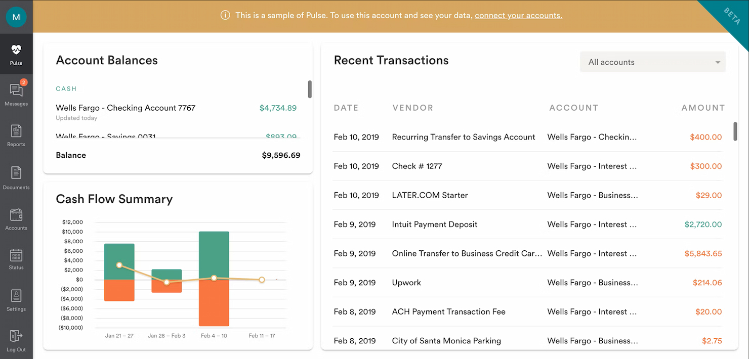 Bench screenshot - Le 10 migliori alternative a QuickBooks Online del 2026