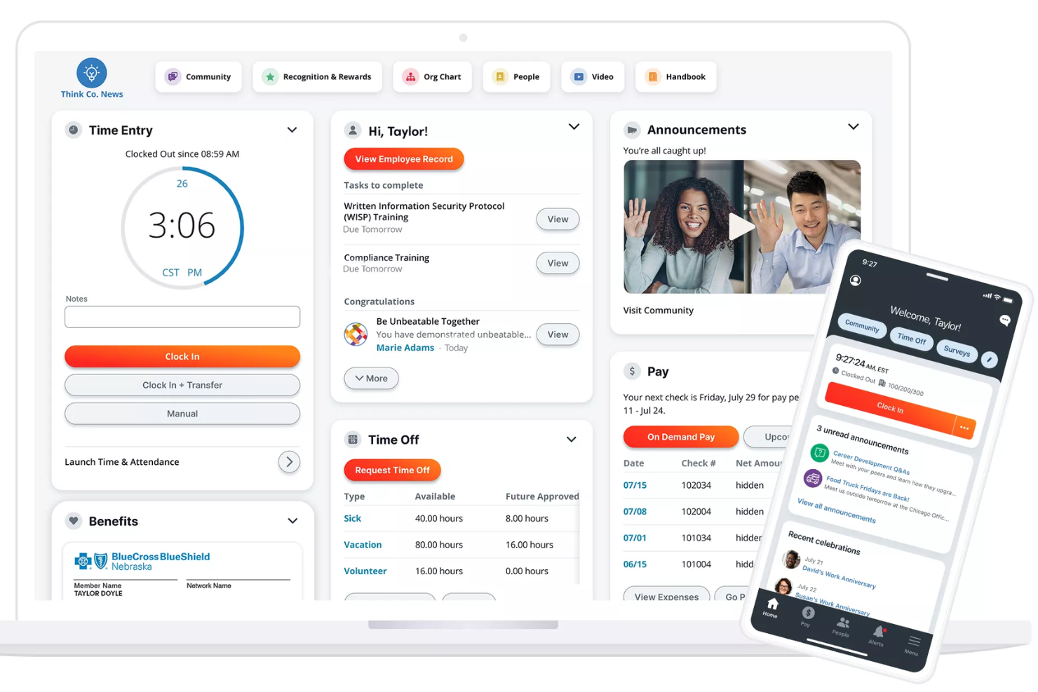 Paylocity screenshot - 10 Migliori Software HR Integrati con QuickBooks nel 2026