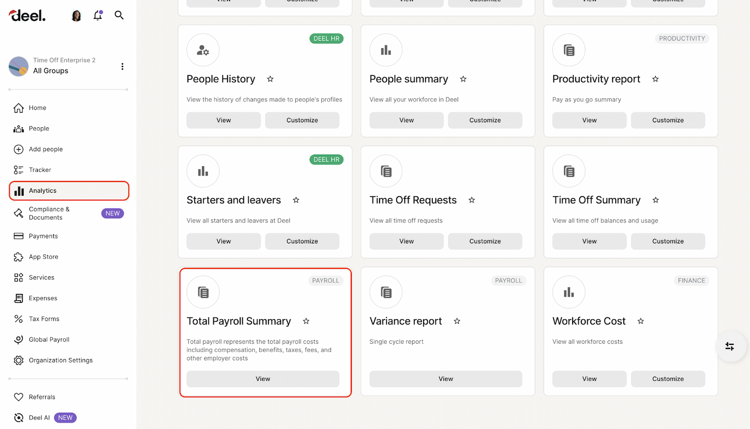 Deel Payroll screenshot - I 10 migliori software aziendali per le paghe del 2026